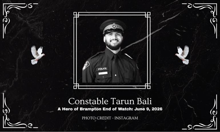 Brampton-Raised OPP Officer Killed in the Line of Duty in Northern Ontario; 18-Year-Old Charged with First-Degree Murder
