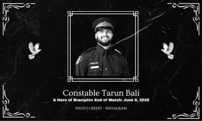 Brampton-Raised OPP Officer Killed in the Line of Duty in Northern Ontario; 18-Year-Old Charged with First-Degree Murder